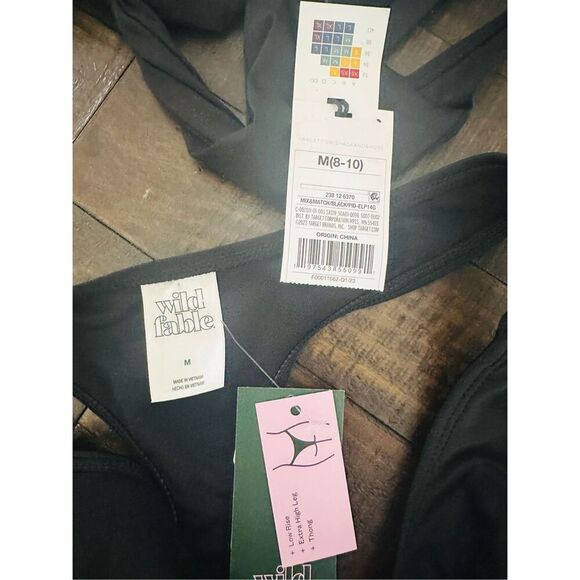 Wild Fable Shade & Shore Black Bikini Swimsuit Size Medium New - Picture 2 of 6